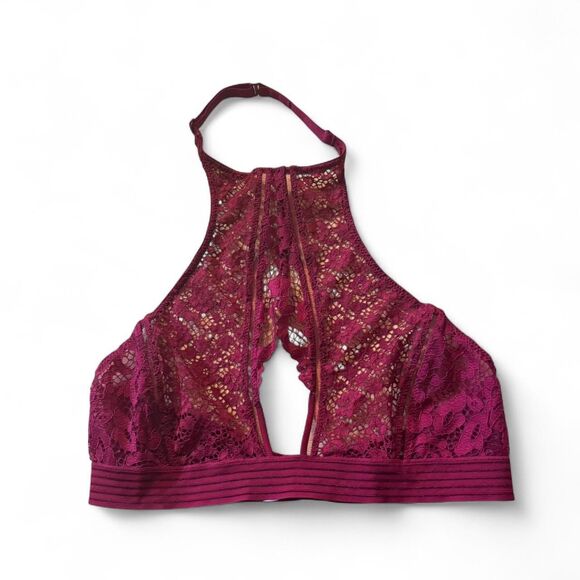 Victorias Secret Red Lace Very Sexy Halter Bralette Size S - Picture 1 of 4